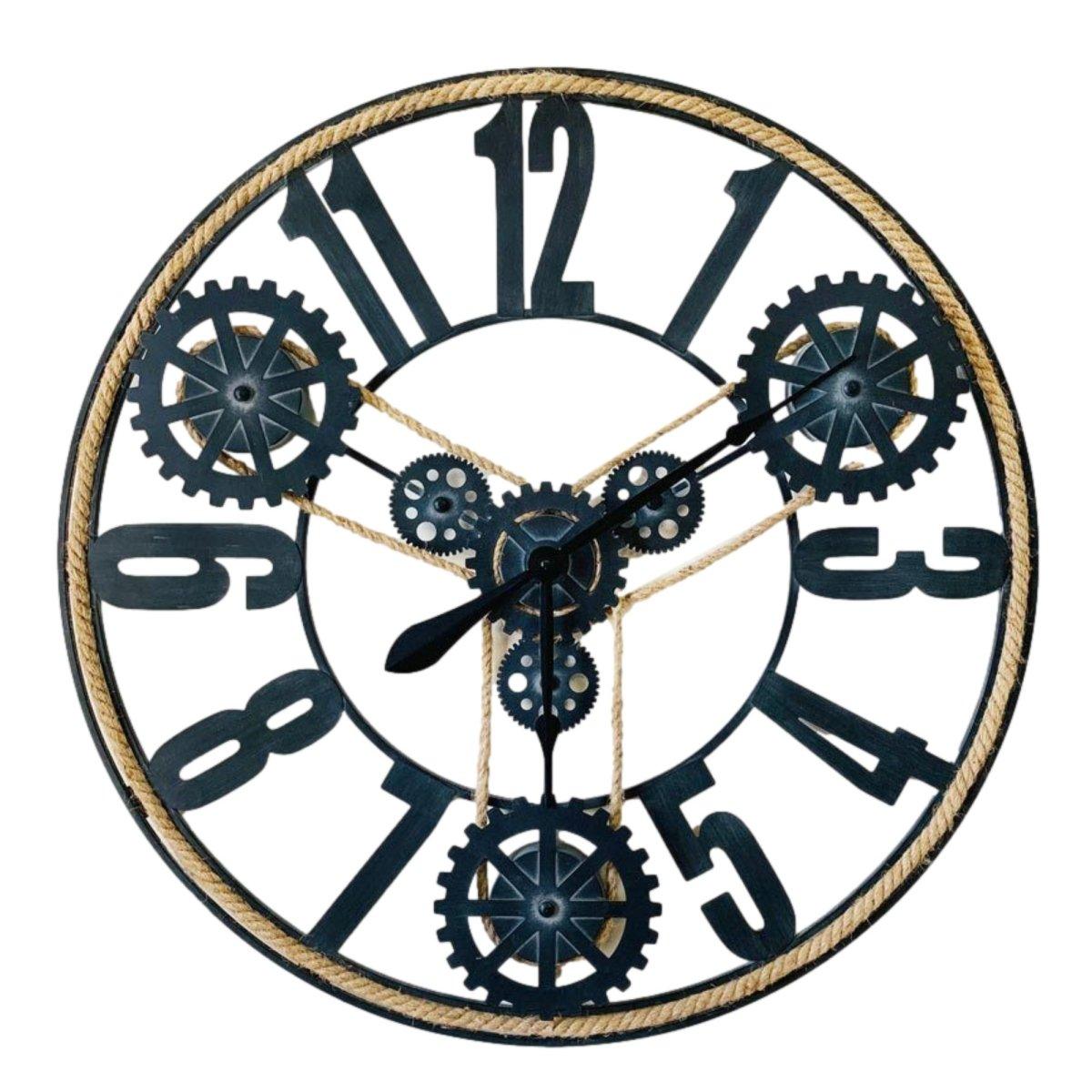 Open Faced Gear Clock - Rustic Furniture Outlet