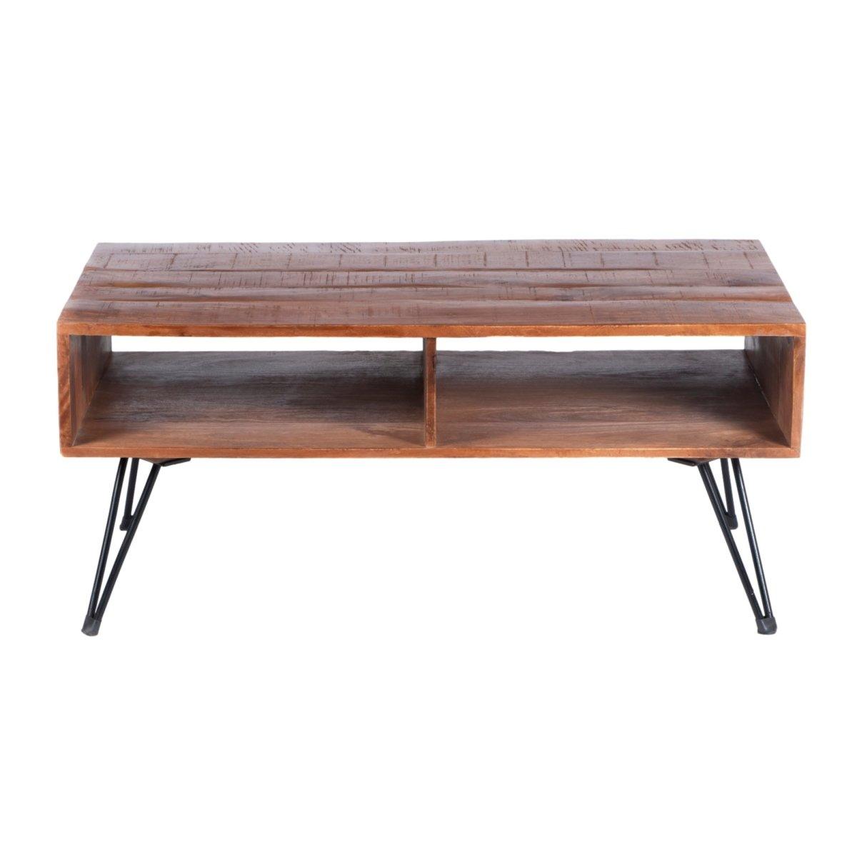 Table basse ouverte en bois de manguier - Rustic Furniture Outlet