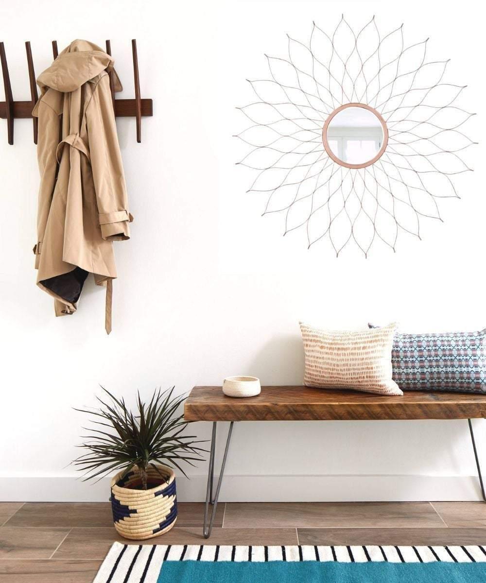Miroir mural floral en laiton Pina - Rustic Furniture Outlet