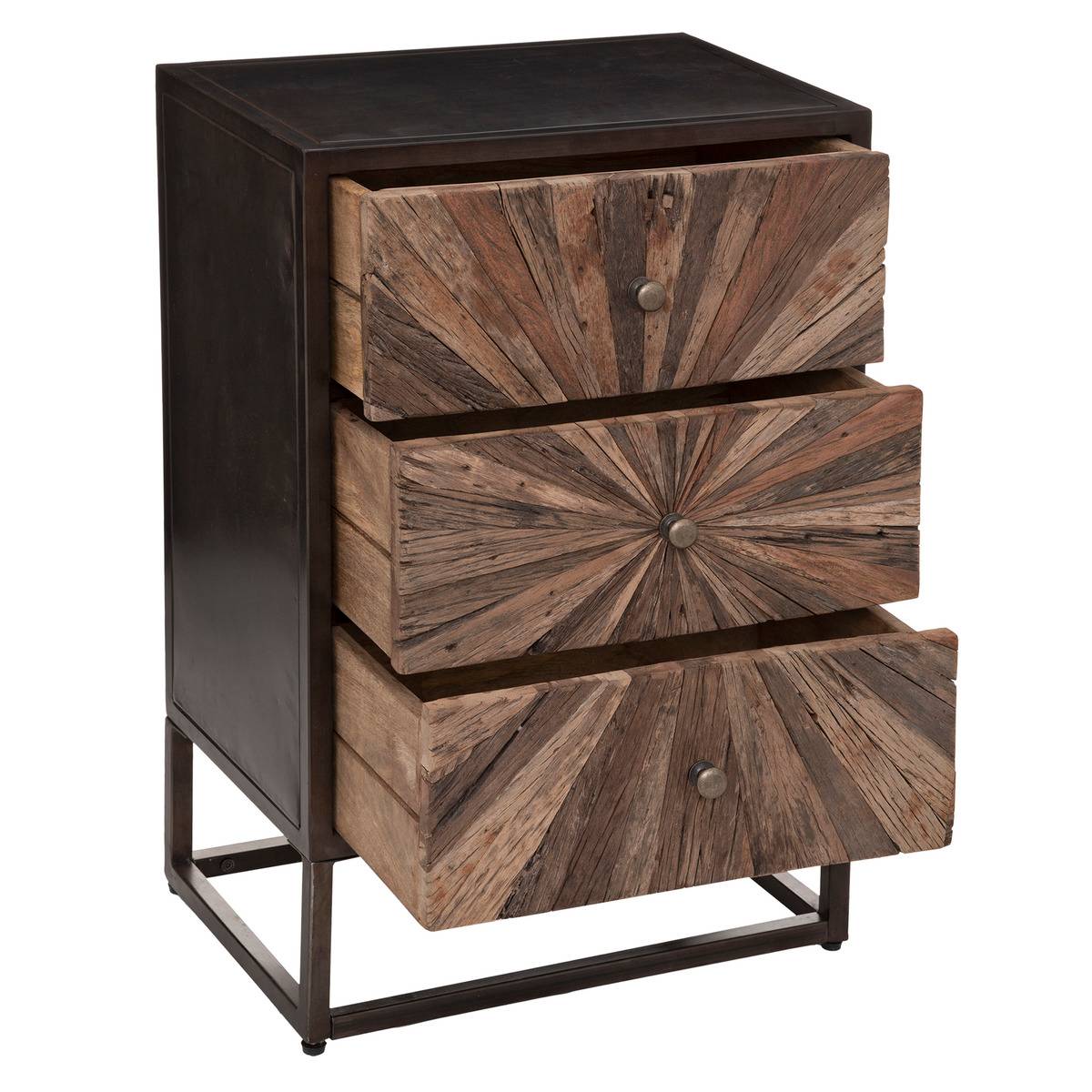 Recycled wood chiffonier 3 drawers - Rustic Furniture Outlet