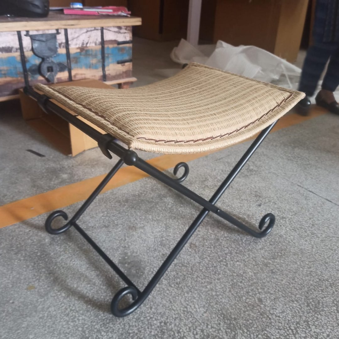 Sawana Boho Foot Stool - Rustic Furniture Outlet