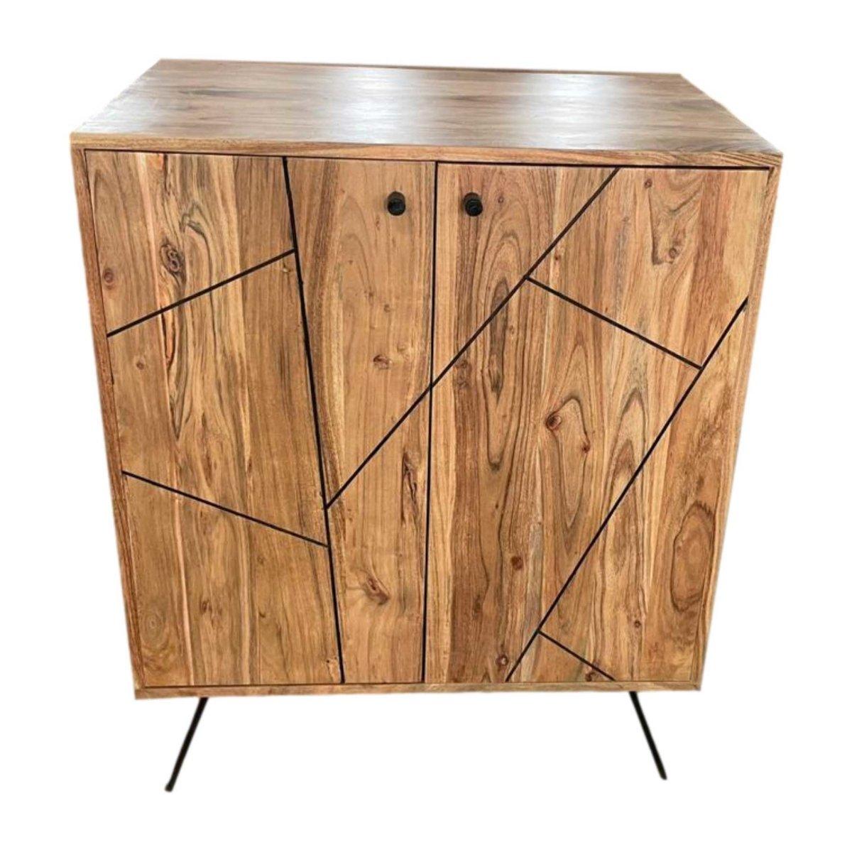 Scott Acacia wood Bar Unit - Rustic Furniture Outlet