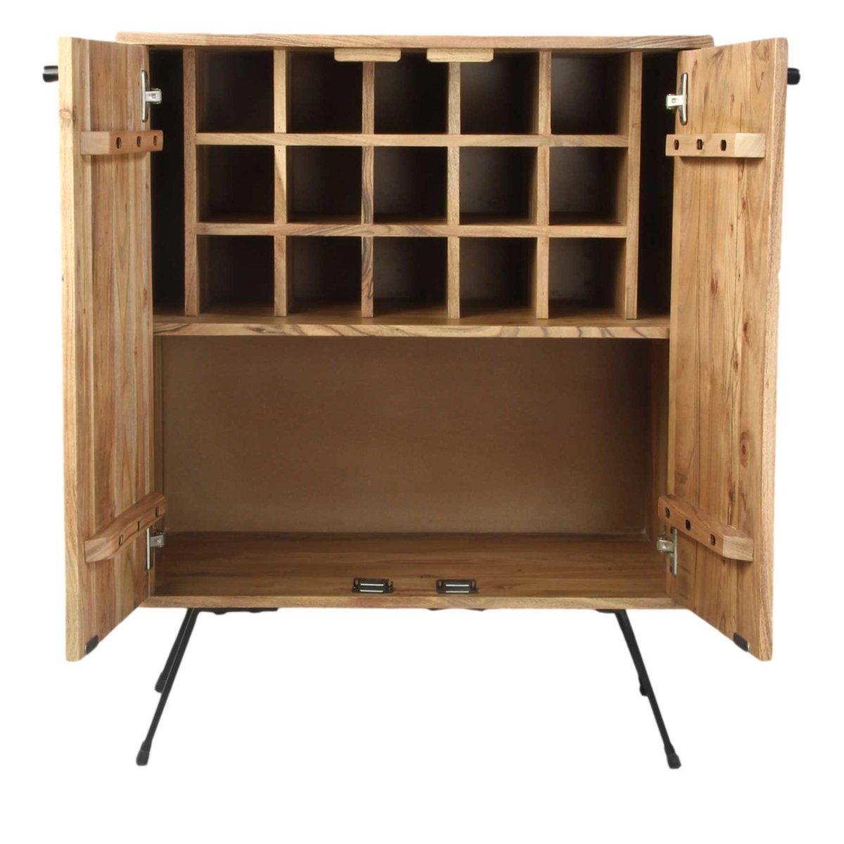 Scott Acacia wood Bar Unit - Rustic Furniture Outlet