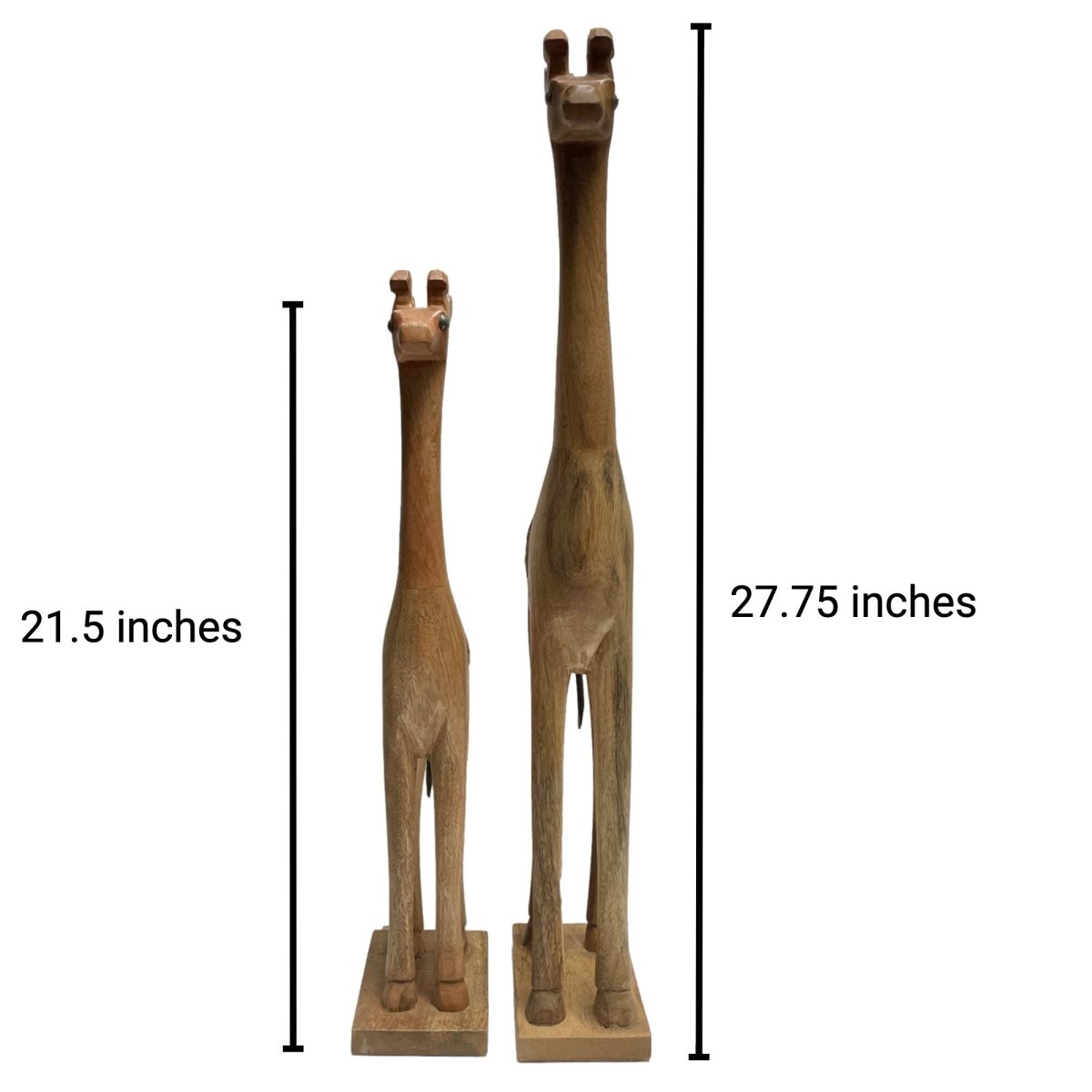 Set of 2 Mango wood Giraffe - Rustic Furniture Outlet