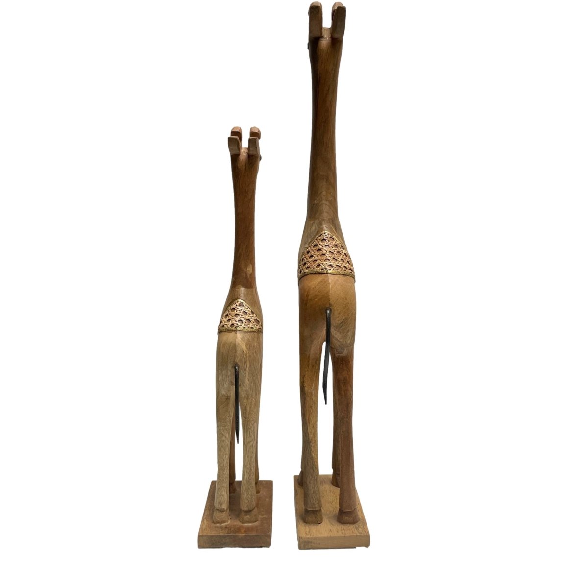 Set of 2 Mango wood Giraffe - Rustic Furniture Outlet