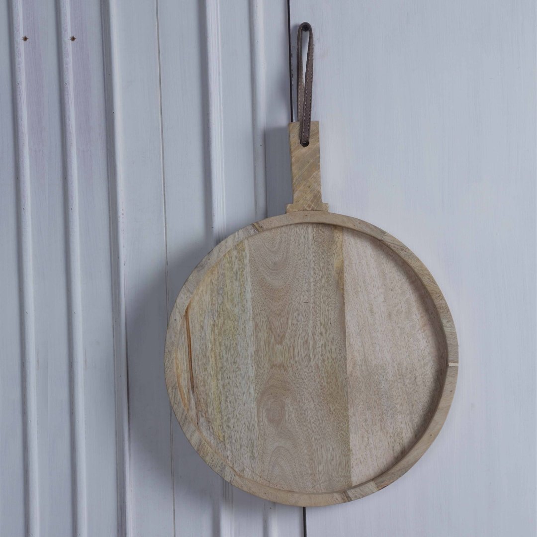 Signature Round Mango Wood Pizza Paddle - Rustic Furniture Outlet