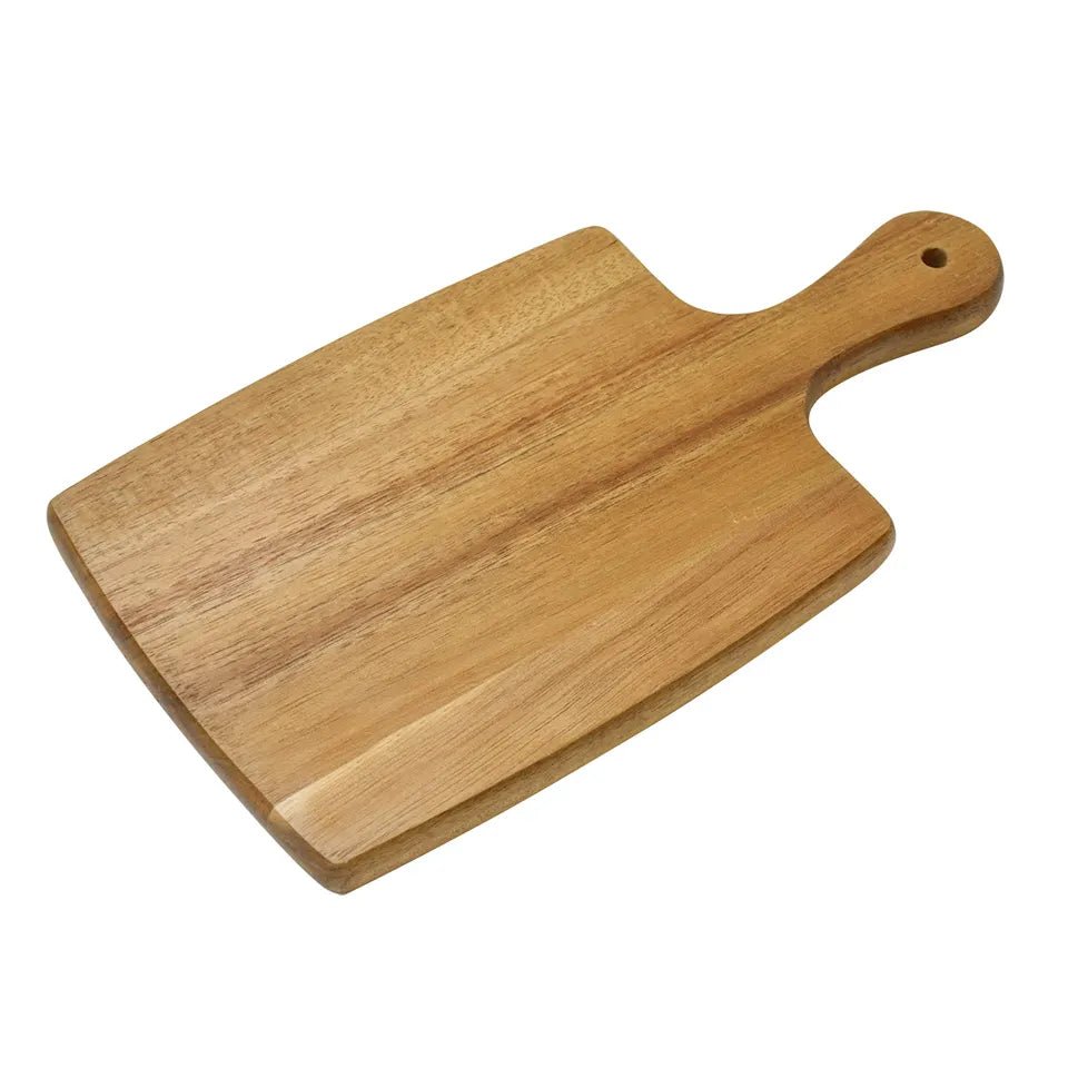 Small Acacia Wood Cheese Board with Knife Gift Box - Rustic Furniture Outlet