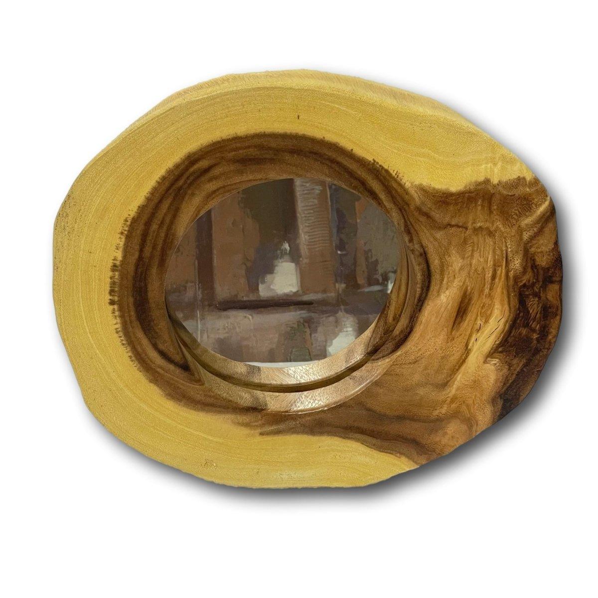 Small Live edge Chamcha Wood Wall Mirror - Rustic Furniture Outlet