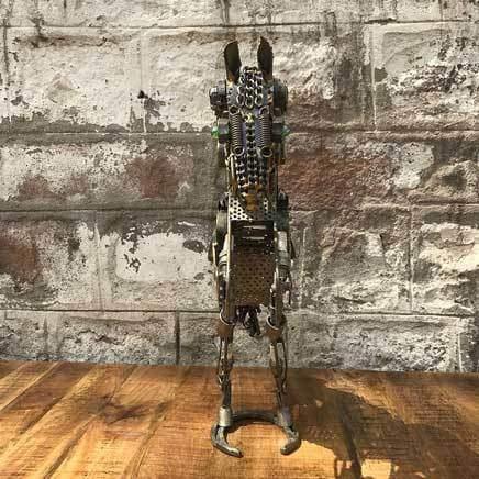 Small Rearing horse scrap metal sculpture - Rustic Furniture Outlet
