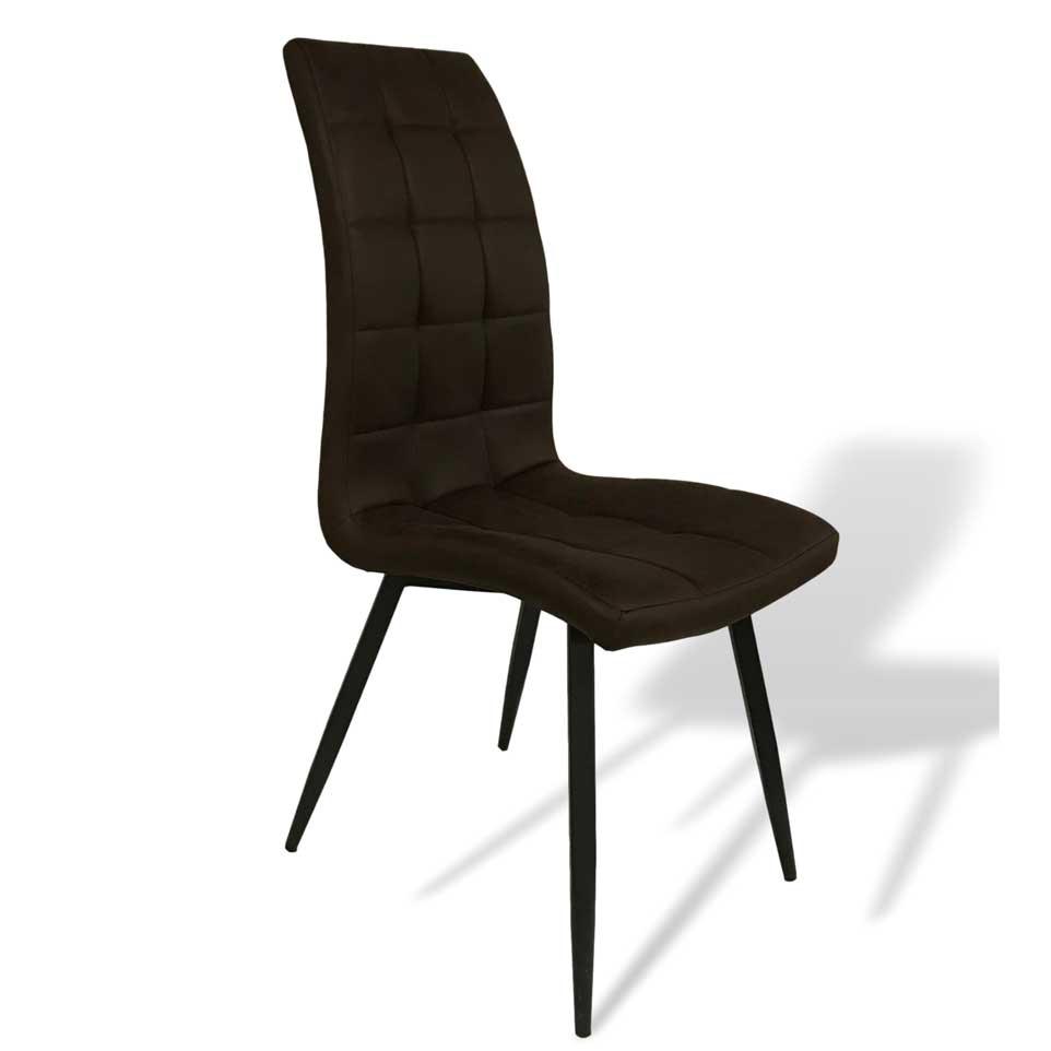 Tall Brown Wool effect Dining chair (set of 2) - Rustic Furniture Outlet