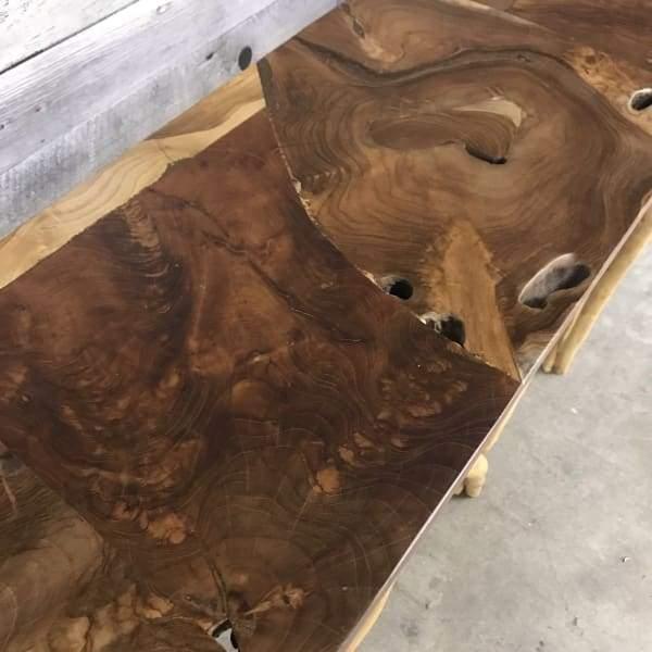 Table console en bois de teck - Outlet de meubles rustiques