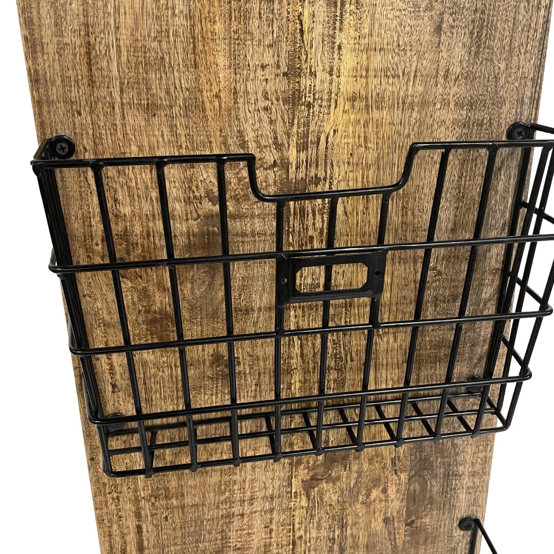 Three basket hanging organizer - Rustic Furniture Outlet