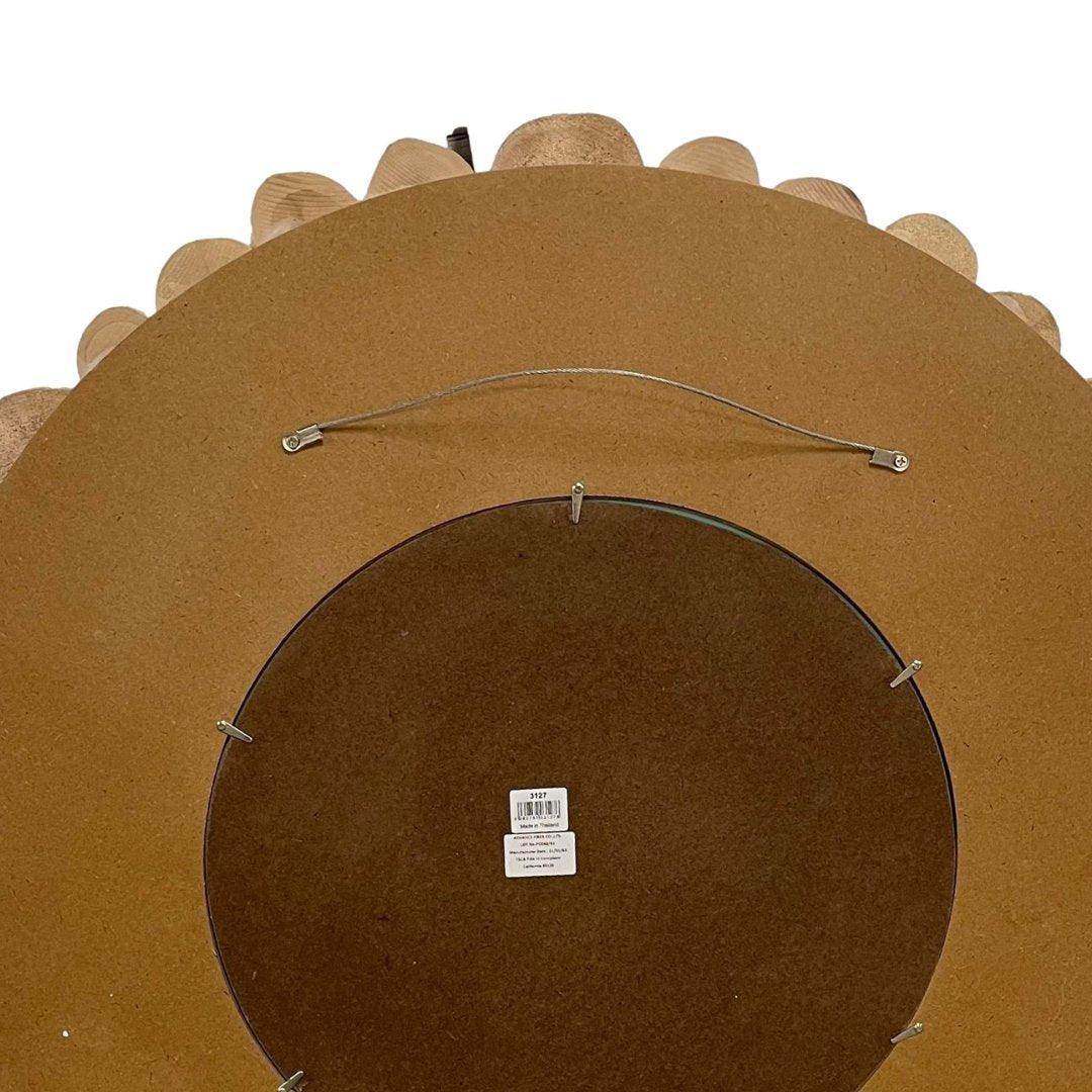 Titus Round Eucalyptus Wall Mirror - Rustic Furniture Outlet