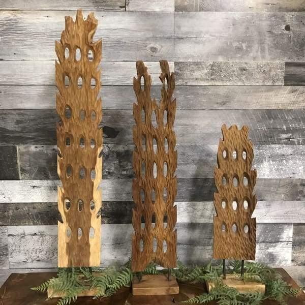 Tree Wooden Deco on Stand L - Rustic Furniture Outlet