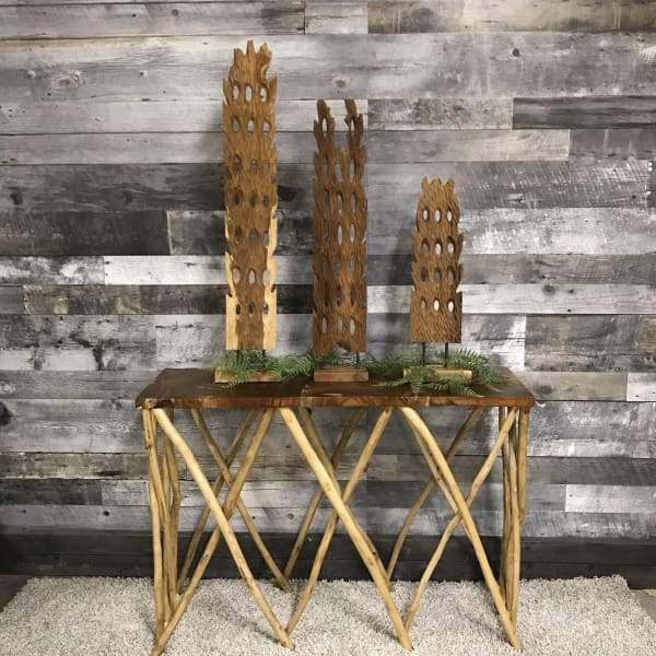 Tree Wooden Deco on Stand L - Rustic Furniture Outlet