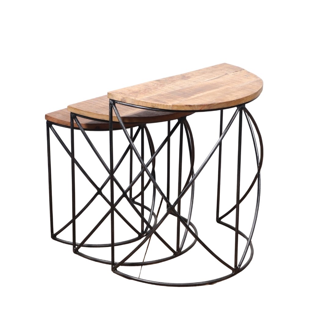 Trivi ensemble de 3 tables d'appoint gigognes - Rustic Furniture Outlet