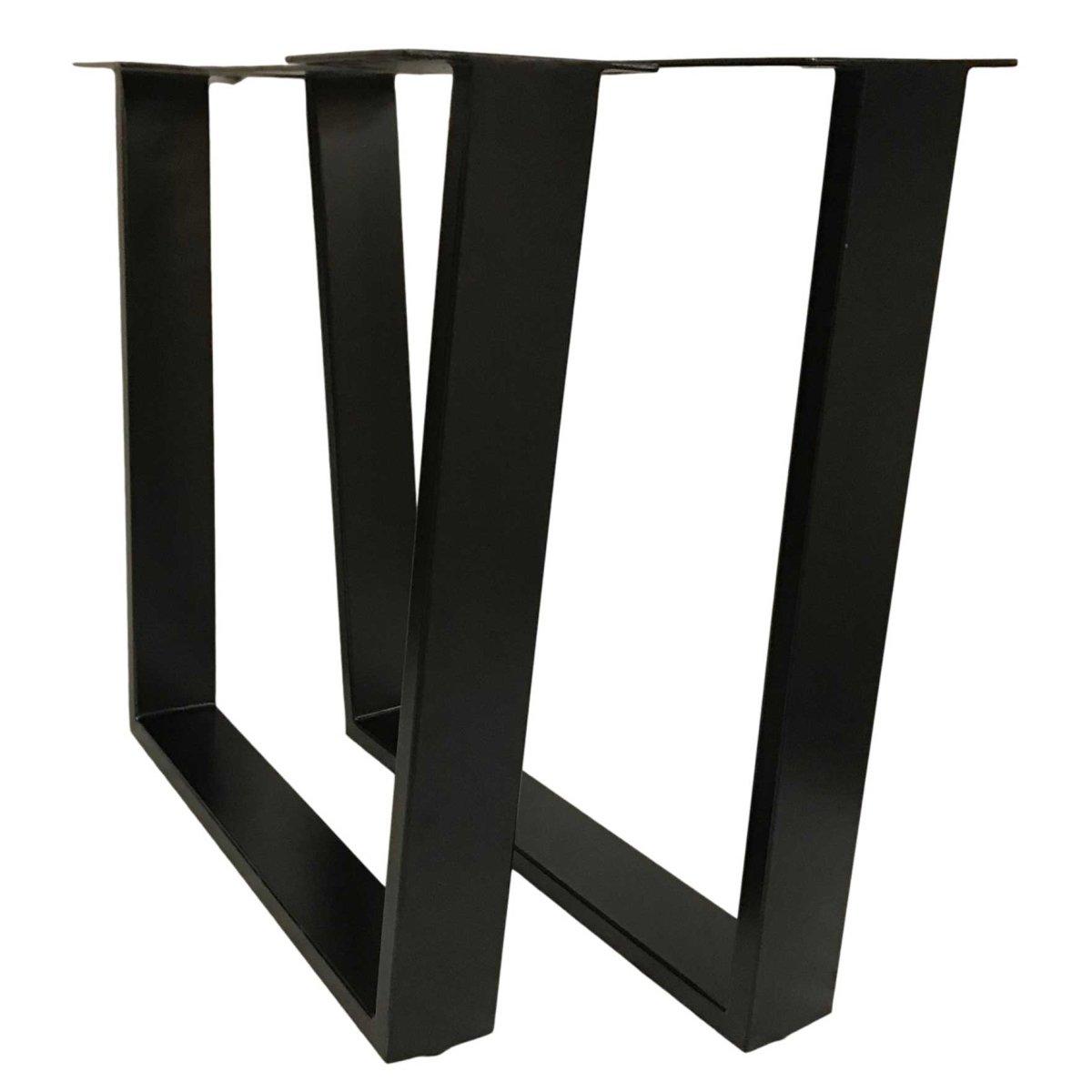 Pieds de table en métal noir industriel de style U (Ensemble de 2) - Rustic Furniture Outlet