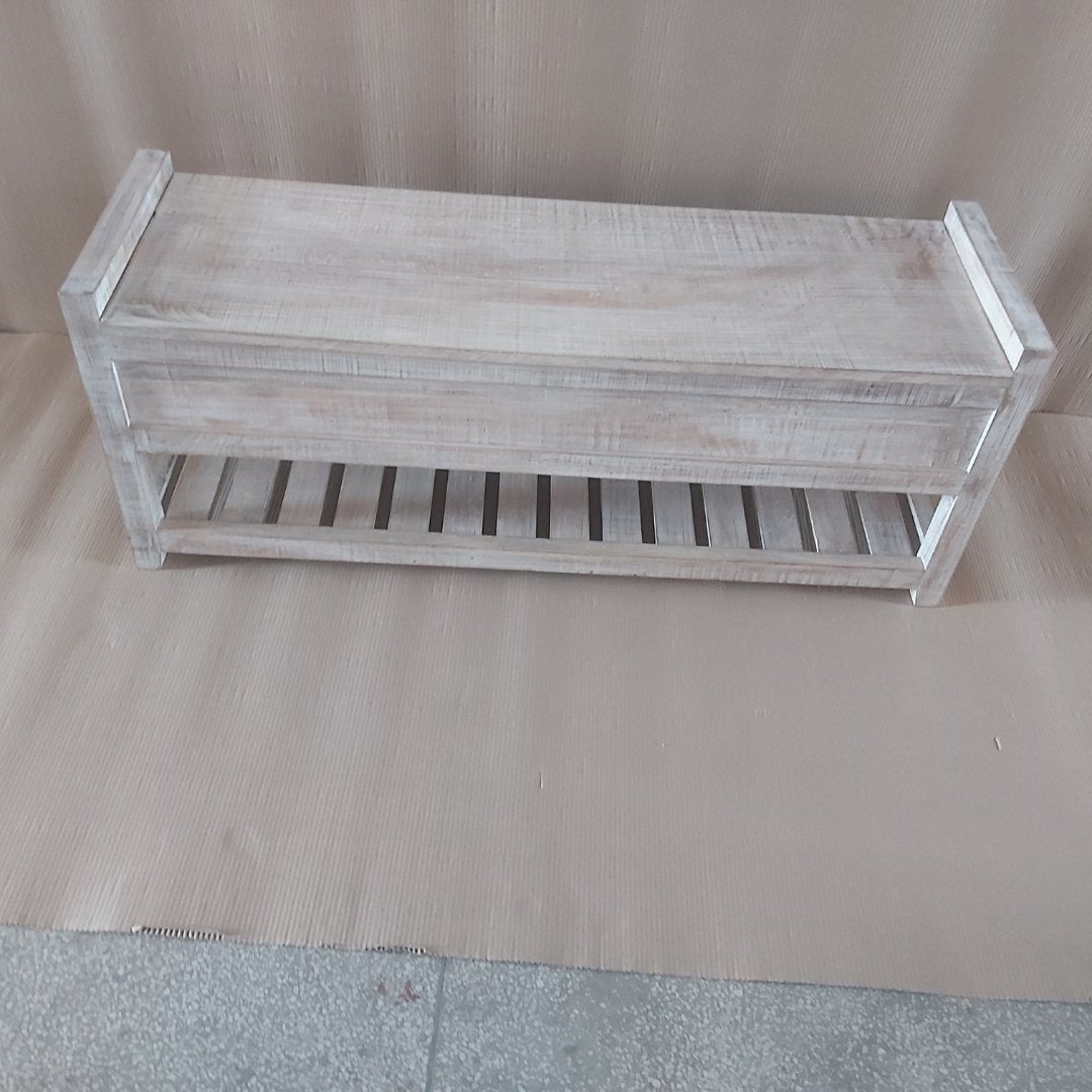 Wooden Bench with shoe Storage - Rustic Furniture Outlet