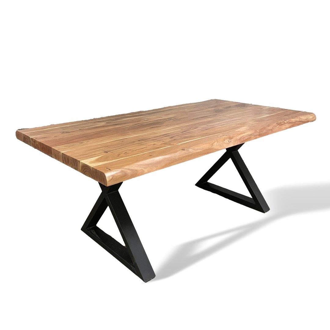 Table à manger en bois d'acacia Yukon live edge - Rustic Furniture Outlet