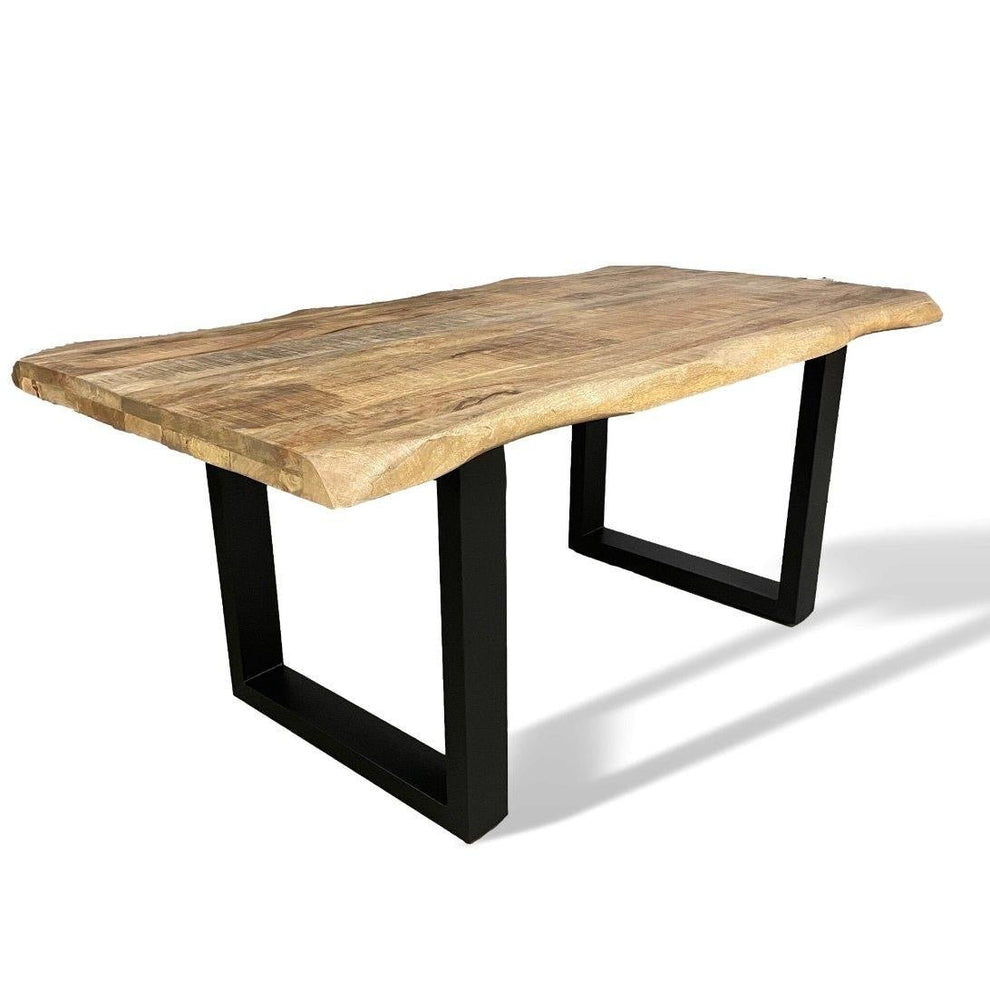 63-Inch Haynes Natural Mango Wood Dining Table with U Legs