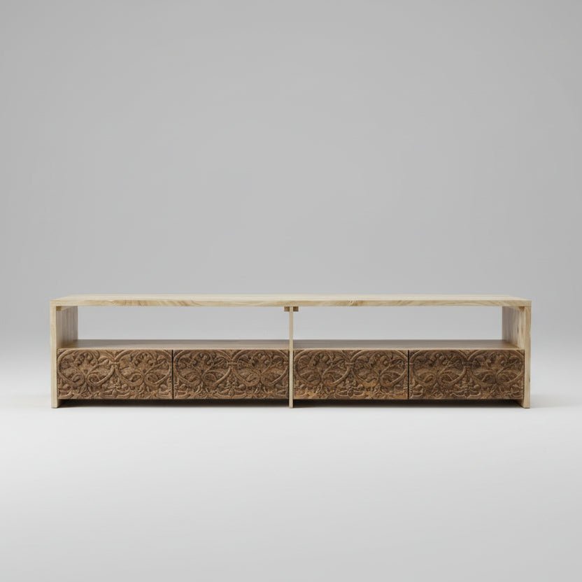 80 inch Mango wood Jungle TV Stand - Rustic Furniture Outlet