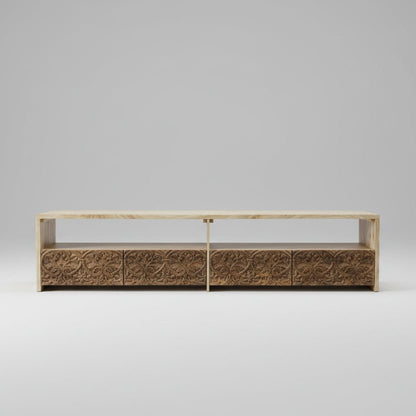 80 inch Mango wood Jungle TV Stand - Rustic Furniture Outlet