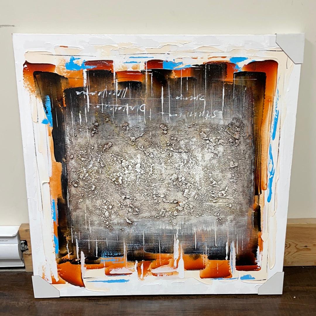 Abstract Hand embellished Painting - Rustic Furniture Outlet