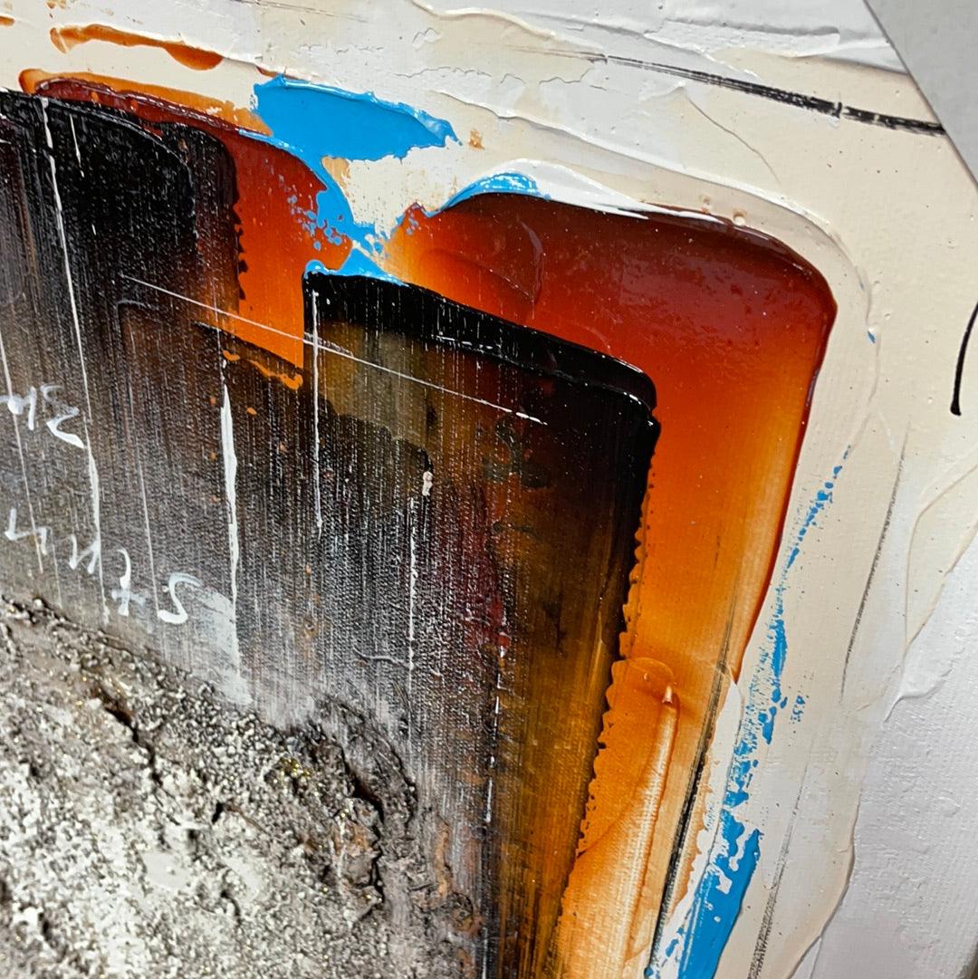 Abstract Hand embellished Painting - Rustic Furniture Outlet