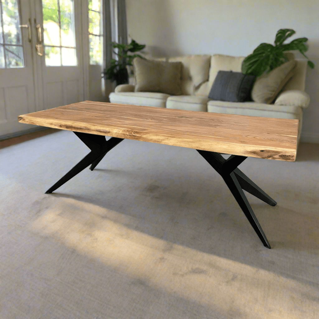 Acacia Wood Coffee Table Spider legs - Rustic Furniture Outlet