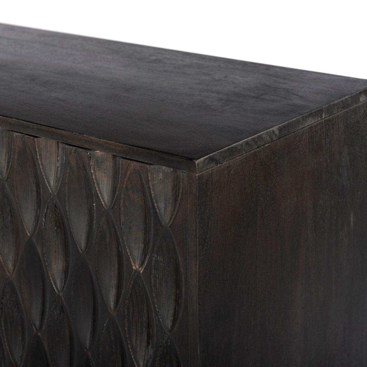 ADAMA - 2 Carved doors, wave pattern, sideboard - Rustic Furniture Outlet