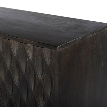 ADAMA - 2 Carved doors, wave pattern, sideboard - Rustic Furniture Outlet