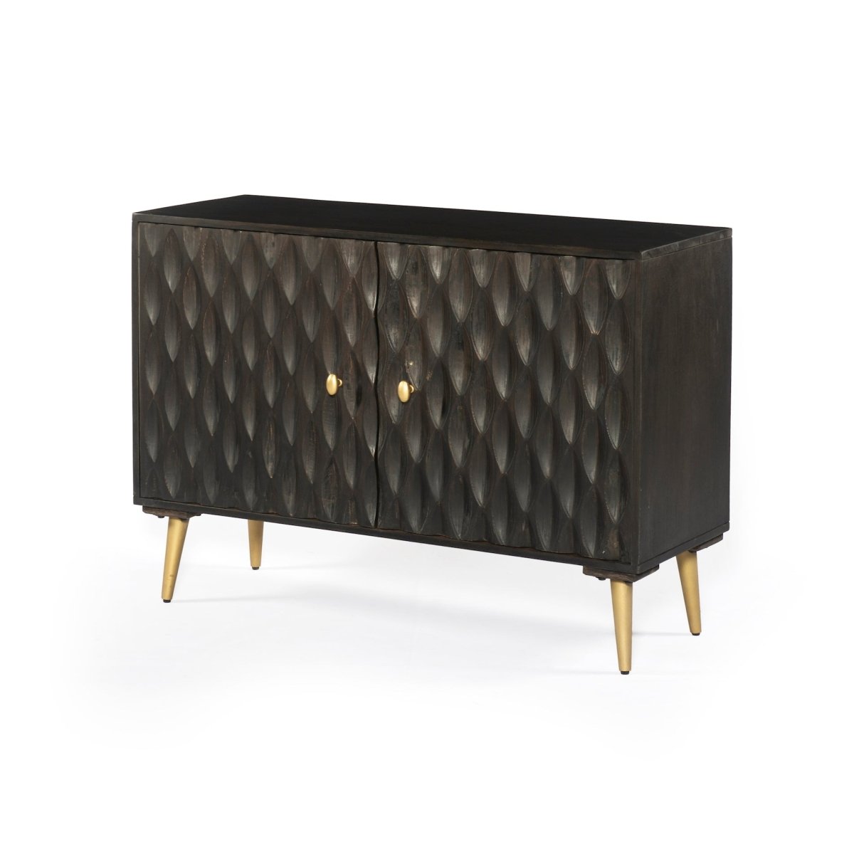 ADAMA - 2 Carved doors, wave pattern, sideboard - Rustic Furniture Outlet