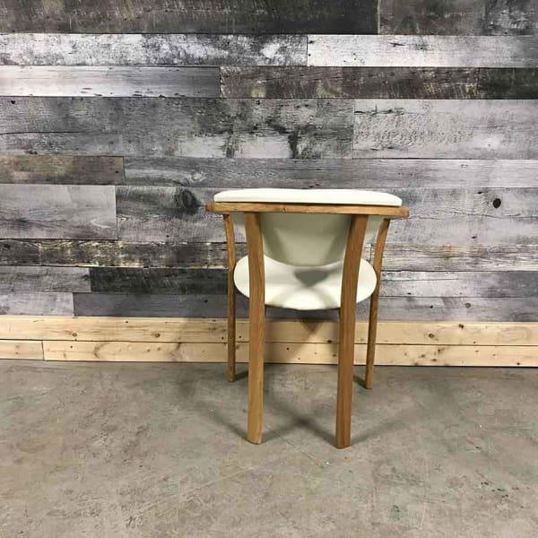 Alexis solid oak white leatherette carver chair - Rustic Furniture Outlet