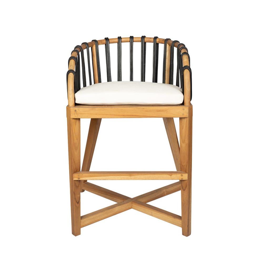 Alfie counter stool black leather - Rustic Furniture Outlet