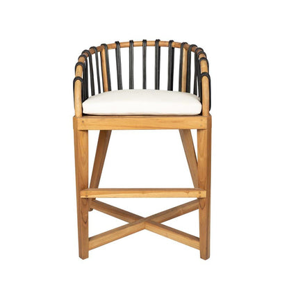 Alfie counter stool black leather - Rustic Furniture Outlet