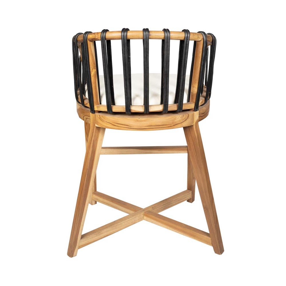 Alfie counter stool black leather - Rustic Furniture Outlet