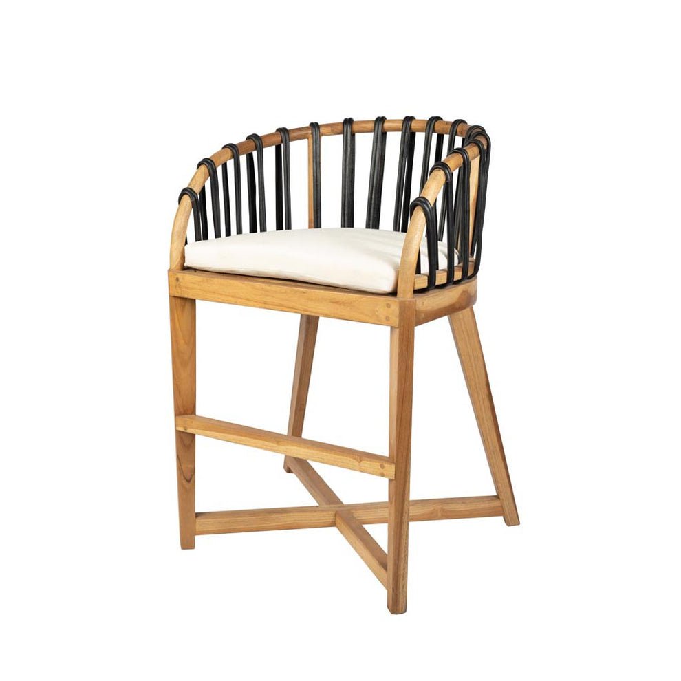 Alfie counter stool black leather - Rustic Furniture Outlet