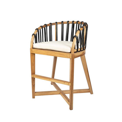 Alfie counter stool black leather - Rustic Furniture Outlet