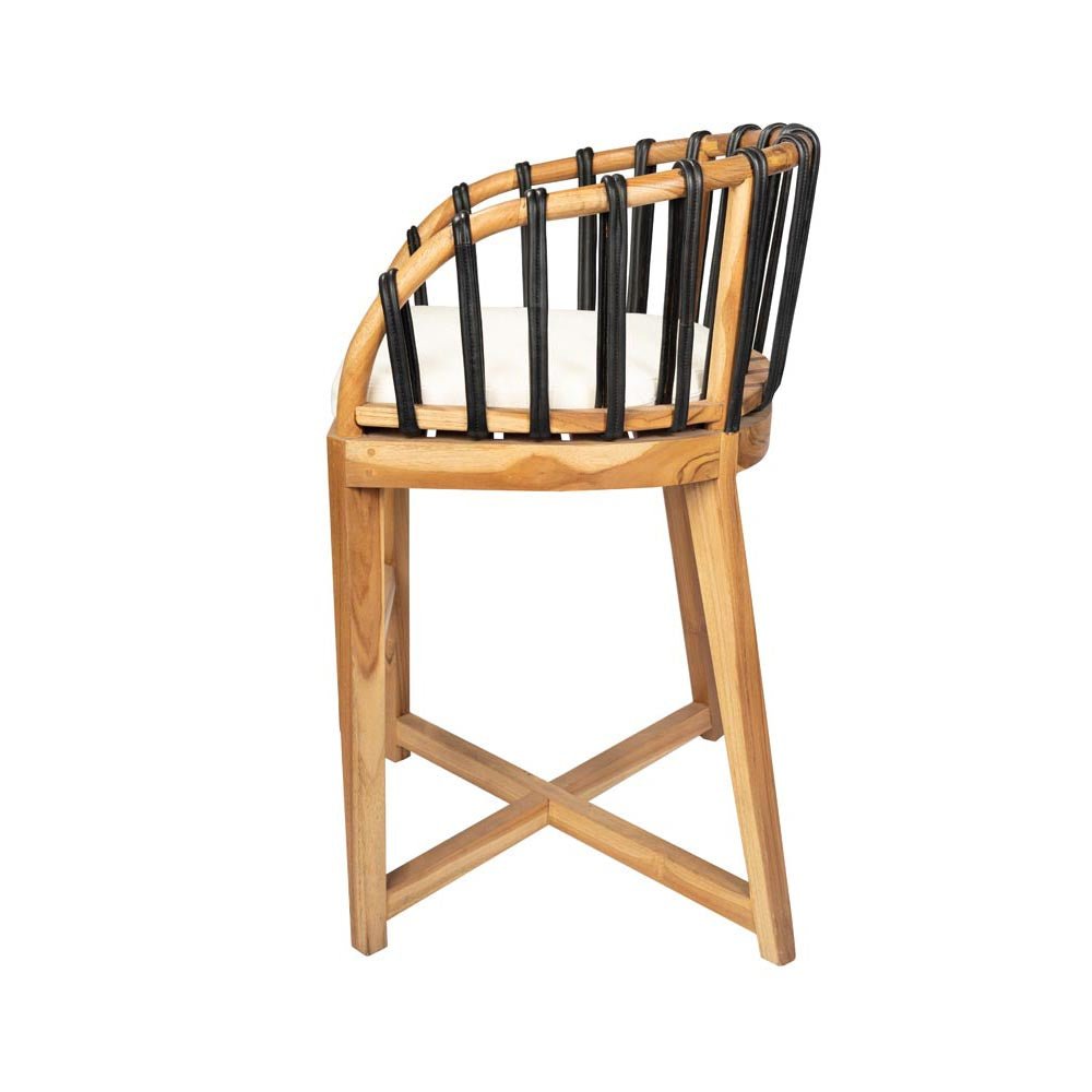 Alfie counter stool black leather - Rustic Furniture Outlet