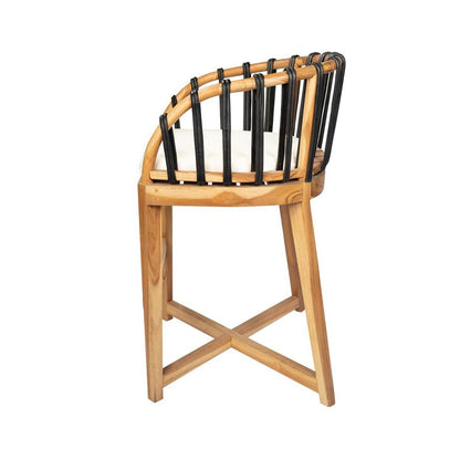Alfie counter stool black leather - Rustic Furniture Outlet