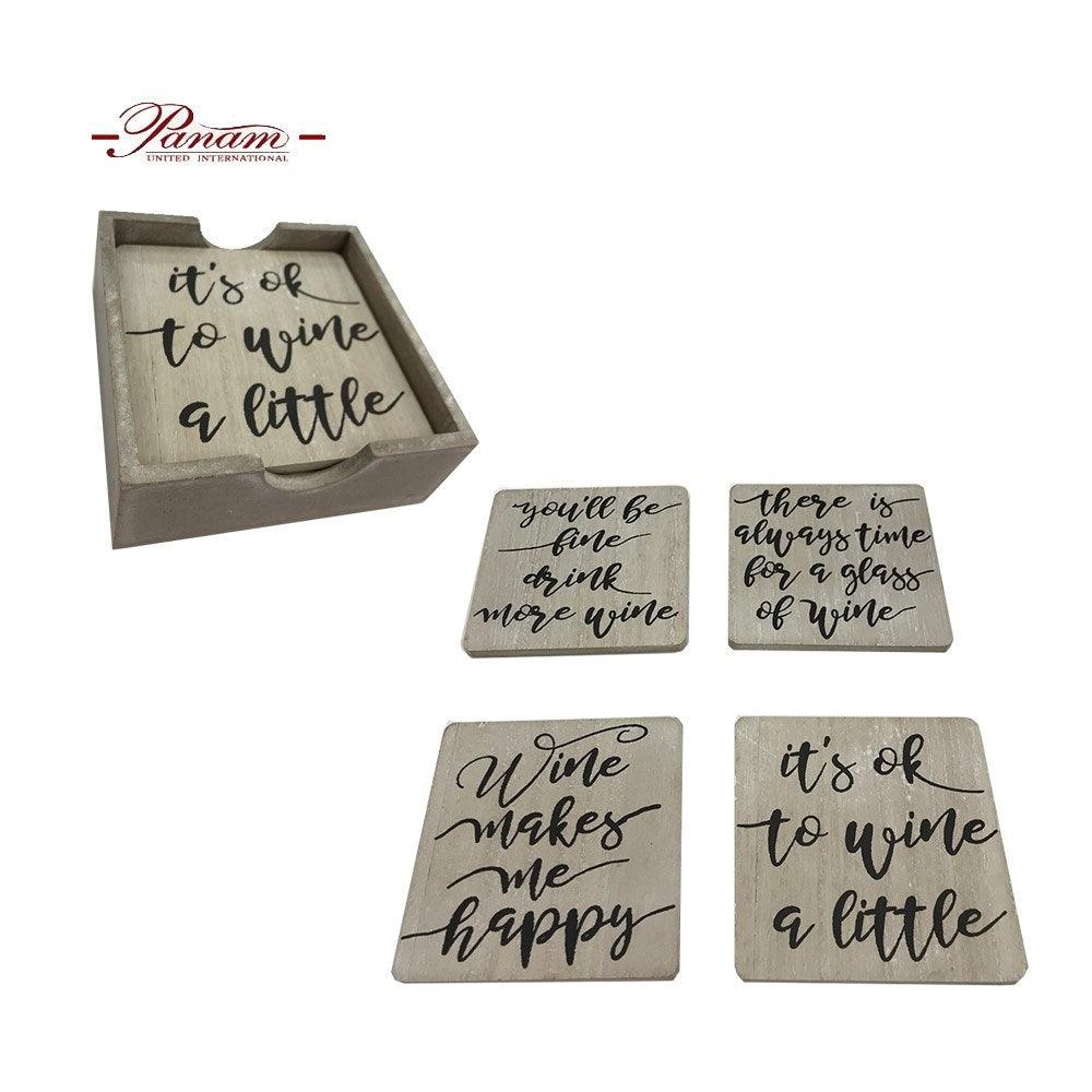 Coasters with funny wine sayings - Rustic Furniture Outlet