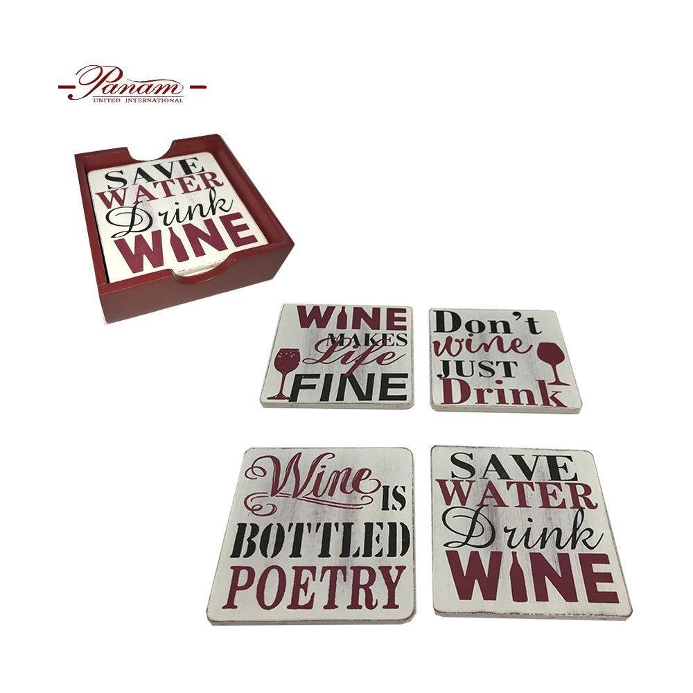 Coasters with funny wine sayings - Rustic Furniture Outlet
