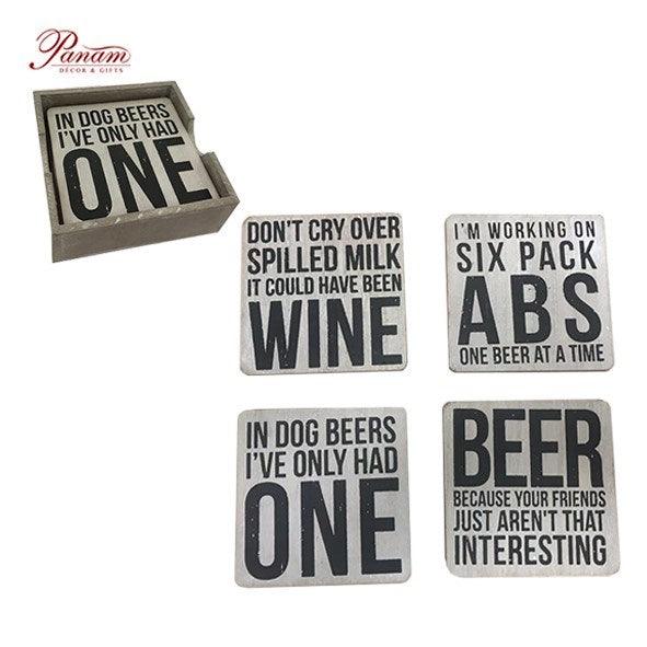 Coasters with funny wine sayings - Rustic Furniture Outlet