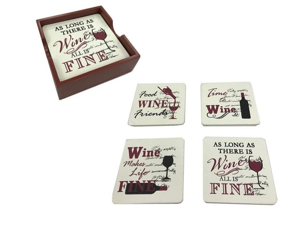 Coasters with funny wine sayings - Rustic Furniture Outlet
