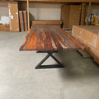 COLTON - Extendable Solid Rosewood Dining Table, 64 inch - 94 inch - Rustic Furniture Outlet