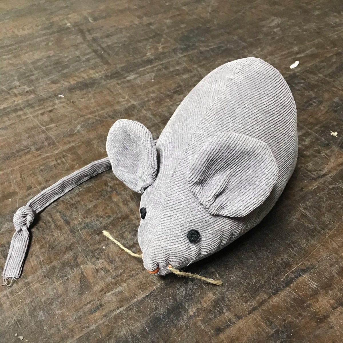 Grey Mouse Weighted Corduroy Door Stop - Rustic Furniture Outlet