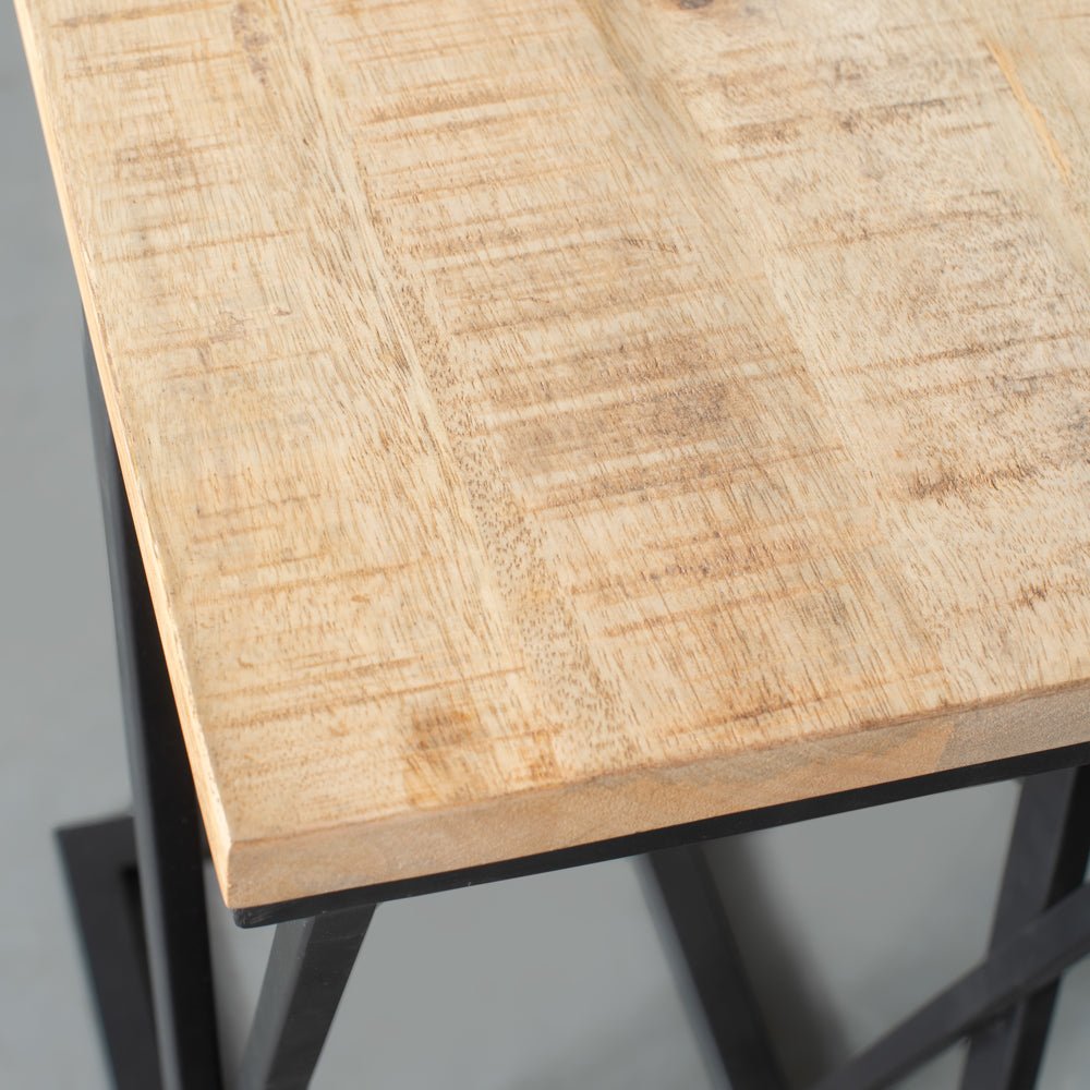 LUCAS - Natural Mango Wood C End Table - Rustic Furniture Outlet