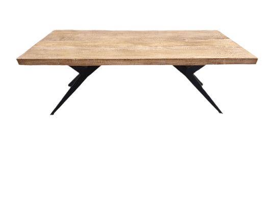 Table basse en bois de manguier pieds araignée - Sortie de meubles rustiques