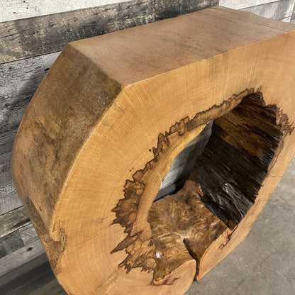 MANGO wood console Nat Heart Shape - Rustic Furniture Outlet