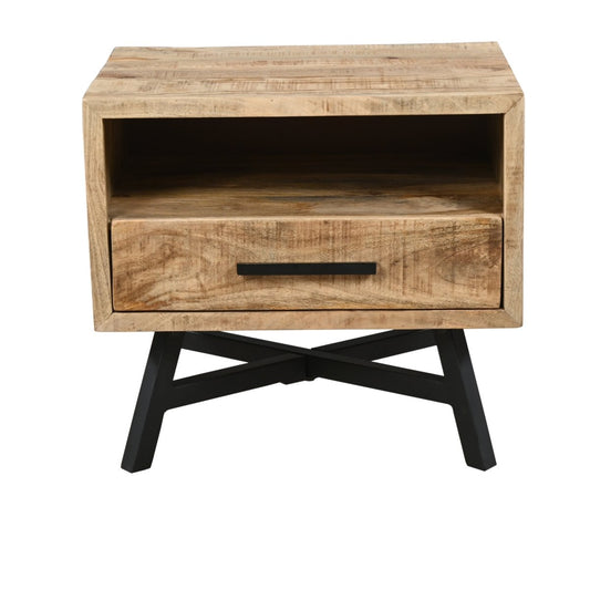 MAURA - Mango Wood Night Stand - Rustic Furniture Outlet